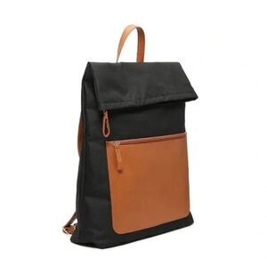 NWOT DSW Stylish Black and Tan WOMEN FOLD OVER BLACK TAN BACKPACK